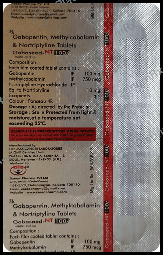 Gabaseed NT 100/10mg/750mcg Tablet 15s
