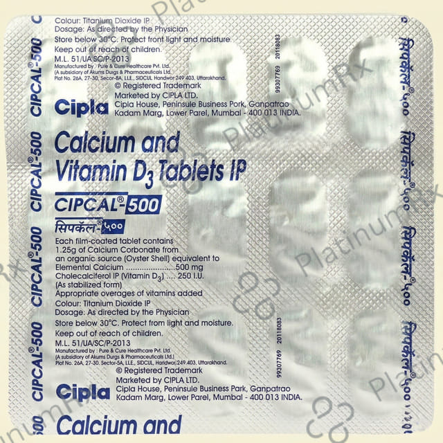 Cipcal 500mg/250IU Tablet 15s