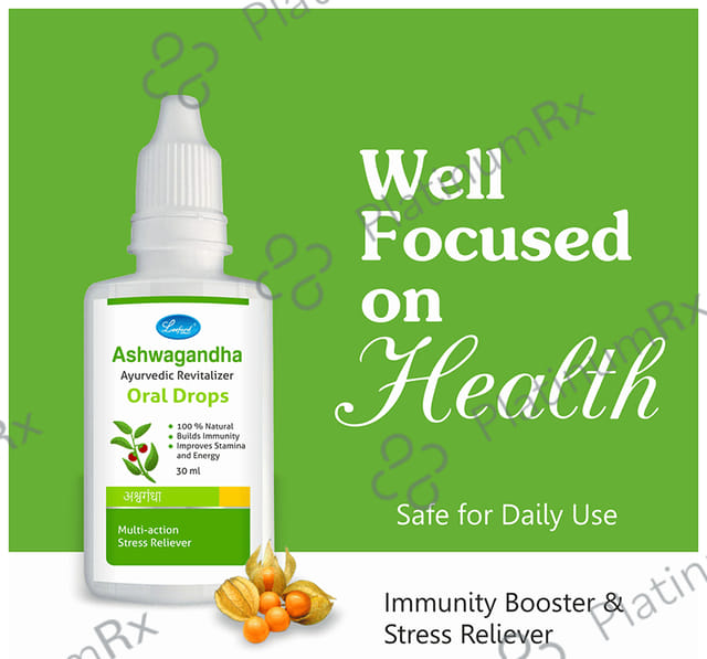 Leeford Ashwagandha Ayurvedic Revitalizer Oral Drops for Immunity, Stamina & Energy