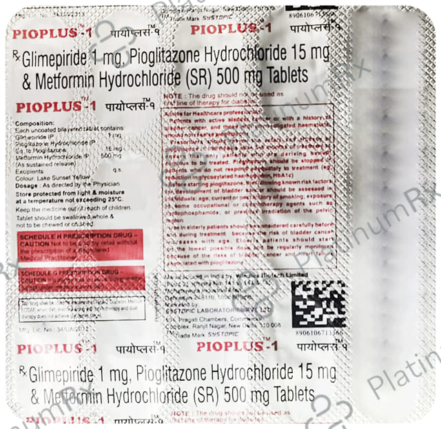 Pioplus 1/500/15mg Tablet SR 15s