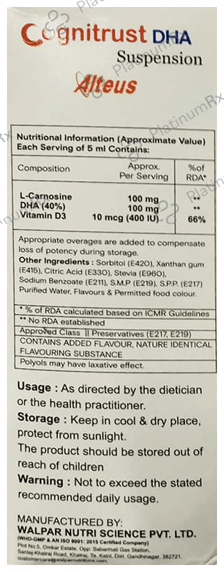 Cognitrust DHA Mango Sugar Free 200ml