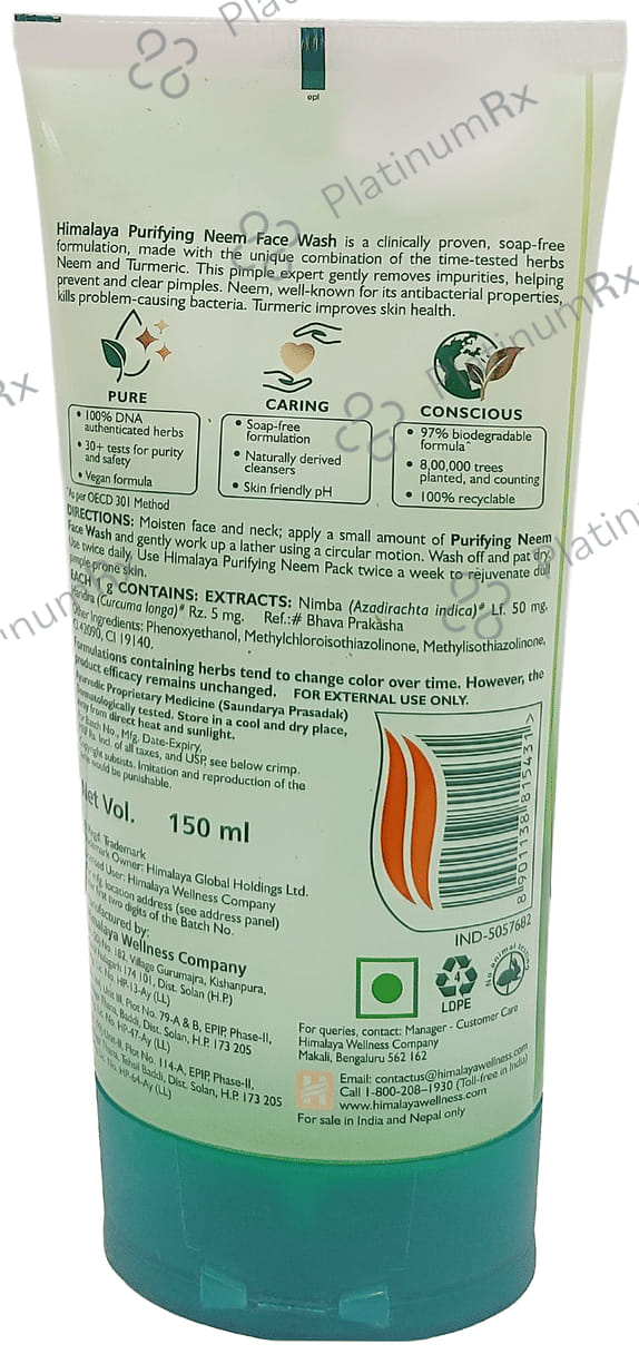 Himalaya Herbals Purifying Neem Face Wash 150ml