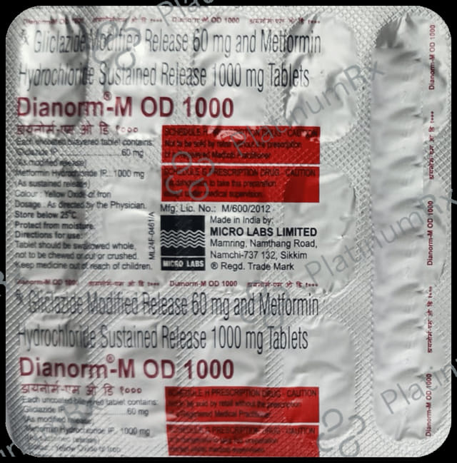 Dianorm M OD 60/1000mg Tablet SR 15s