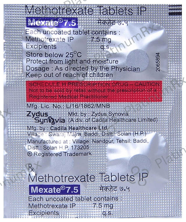 Mexate 7.5mg Tablet 4s
