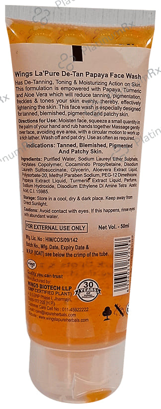Wings De-Tan Papaya Face Wash (50ml Each)