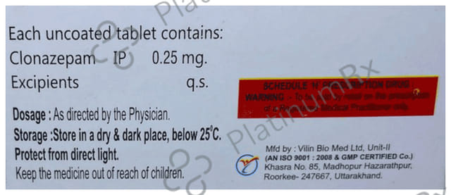 Epizep 0.25mg Tablet 10s