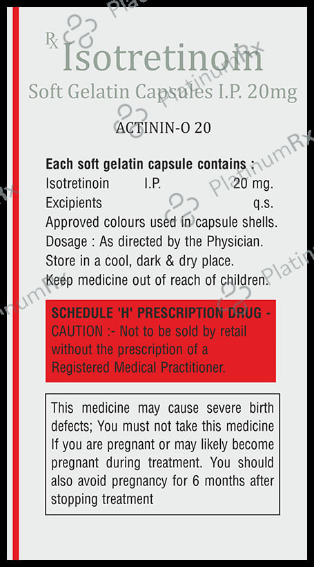 Actinin O 20mg Soft Gelatin Capsule 10s