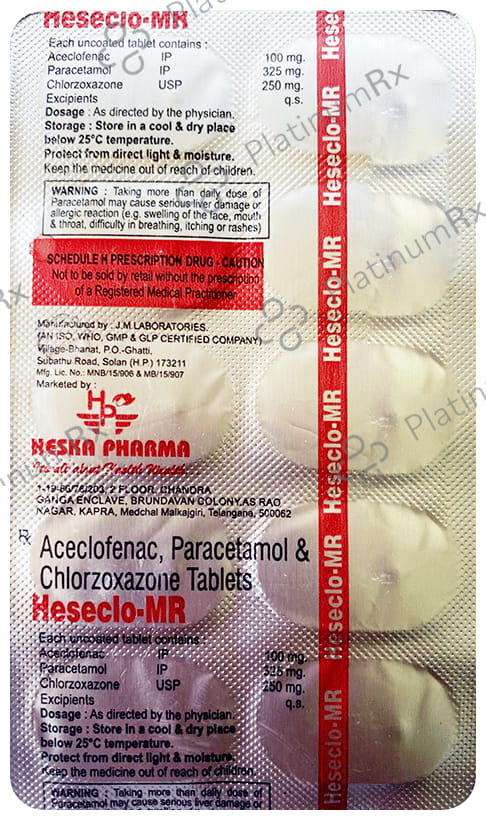 Heseclo MR 100mg/325mg/250mg Tablet 10s