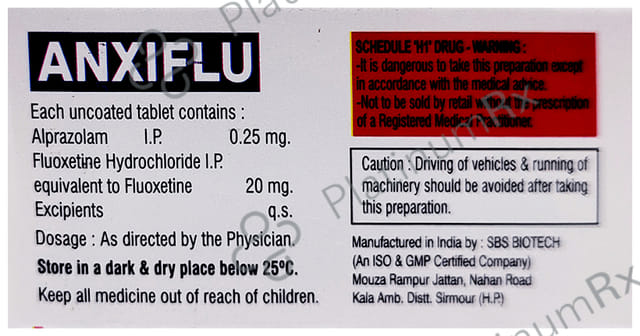 Anxiflu 0.25/20mg Tablet 10s