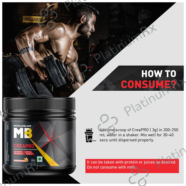 MuscleBlaze Creapro Creatine - With Creapure for Lean Muscles, Energy & Strength - Fruit Punch