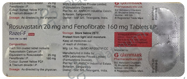 Razel F 20 Forte 20/160mg Tablet 10s