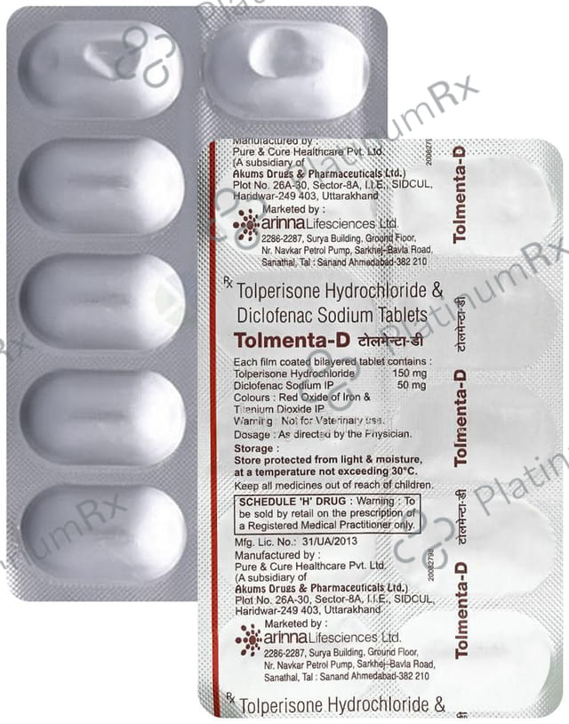 Tolmenta D 150mg/50mg Tablet