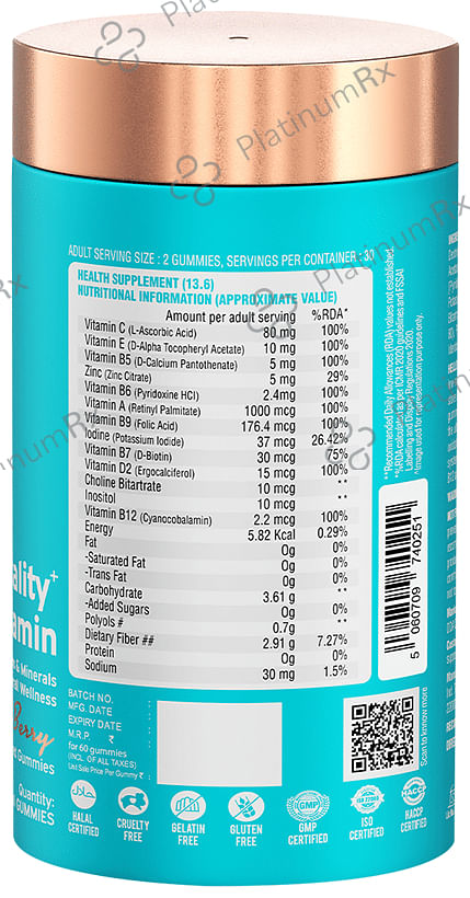 Nutriburst Health & Vitality Multivitamin Mixed Berry 60 gummies