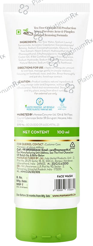 Mamaearth Tea Tree Face Wash 100ml