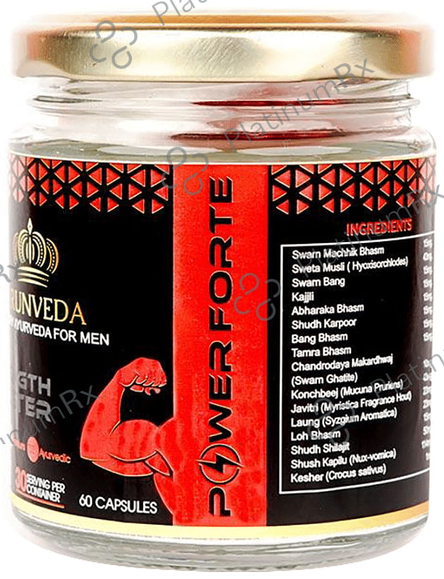 Arunveda Power Forte Strength Booster Capsule for Men (60 Each) 2 jar