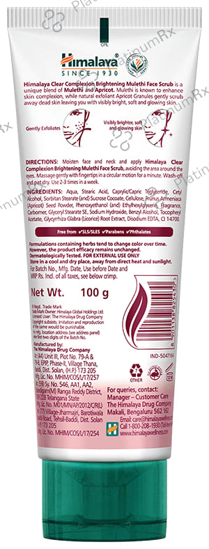 Himalaya Clear Complexion Brightening Mulethi Face Scrub 100 Scrub