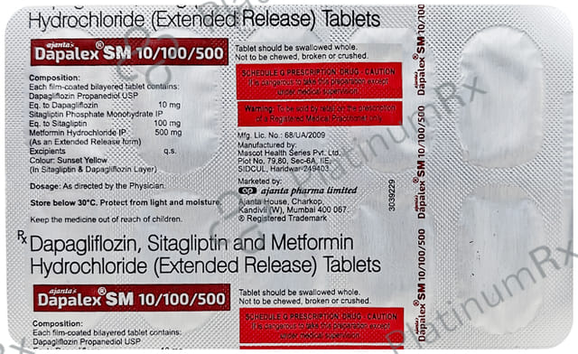 Dapalex SM 10/500/100mg Tablet ER 10s