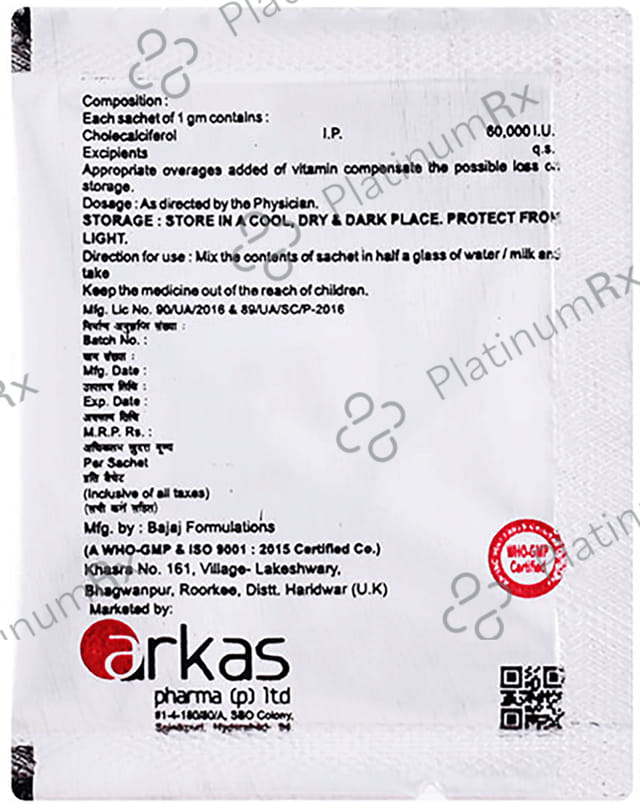 Arkacal D3 6000IU Granules 1gm
