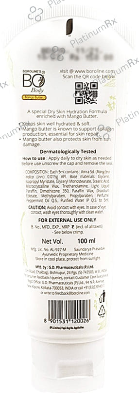 Boroline BO Extra Hydration Body Lotion for Dry Skin with Mango Butter 100ml