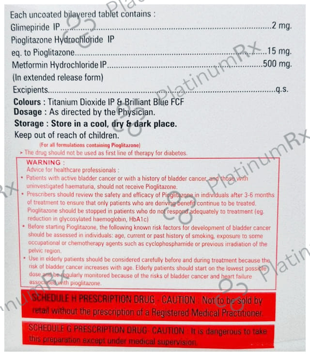 Try Justmet MP 2mg/500mg/15mg Tablet