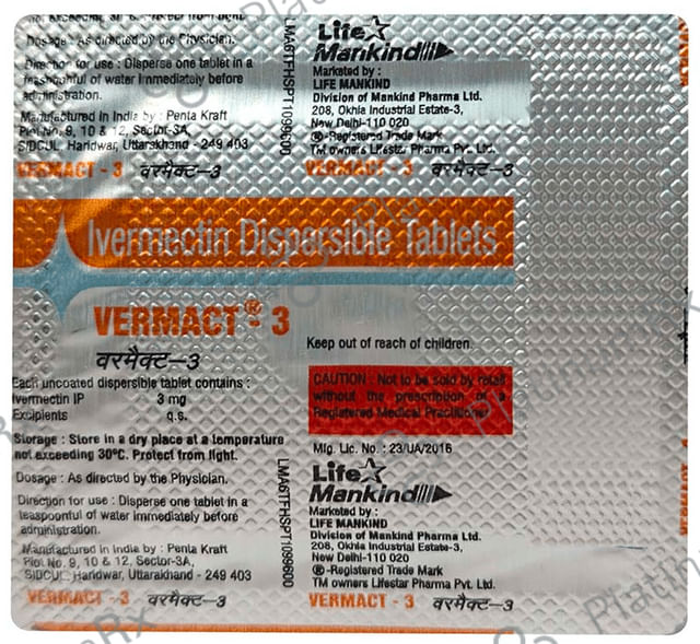 Vermact 3mg Tablet DT 1s