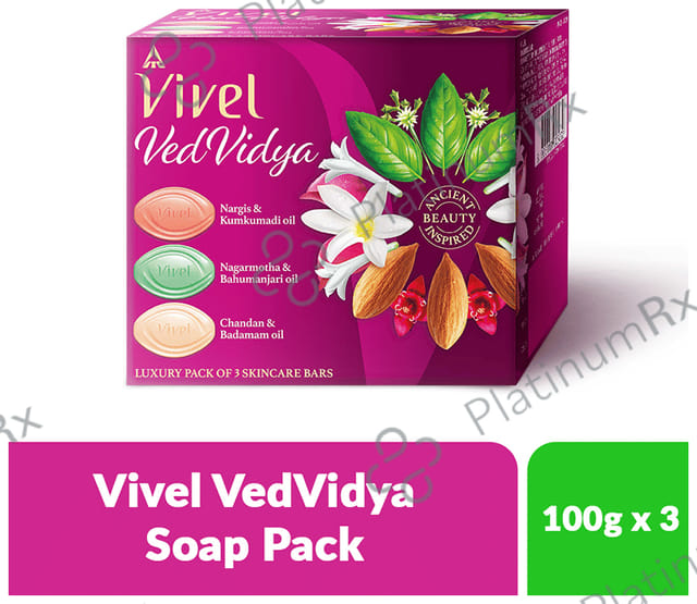 Vivel Vivel VedVidya Luxury Pack of Skincare Soap (100gm Each) 3 units
