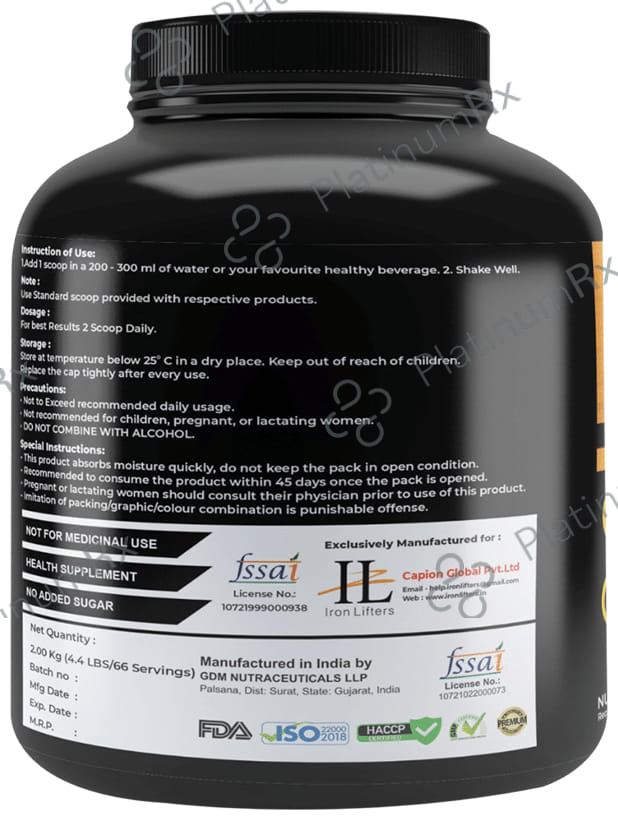 Iron Lifters Concentrate Whey Protien Powder Chocolate