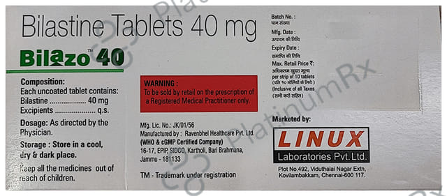 Bilazo 40mg Tablet 10s