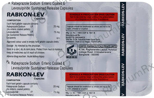 Rabkon 75/20mg LEV Capsule SR 10s