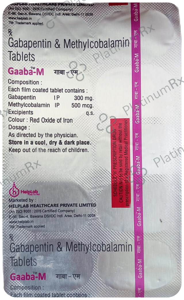 Gaaba M 300mg/500mcg Tablet 10s