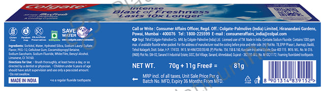 Colgate MaxFresh Peppermint Ice Toothpaste 81gm