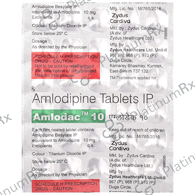 Amlodac 10mg Tablet 30s