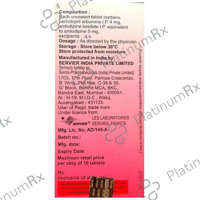 Coversyl AM 4/5mg Tablet 10s