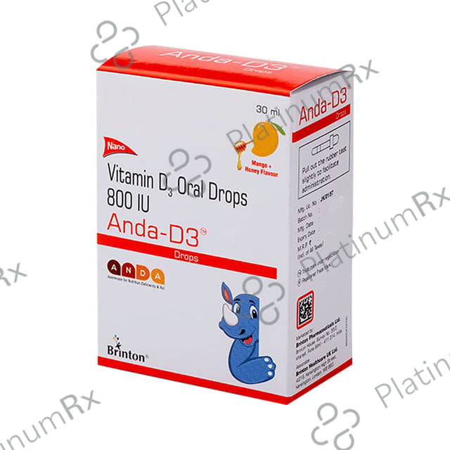 Anda D3 800IU Mango & Honey Oral Drops 30ml
