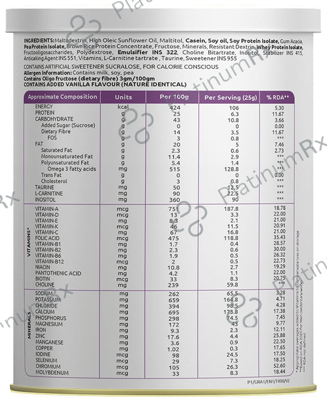 Pulse Gradual Diabetic Care Nutrition Powder Vanilla 400gm