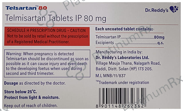 Telsartan 80mg Tablet 15s