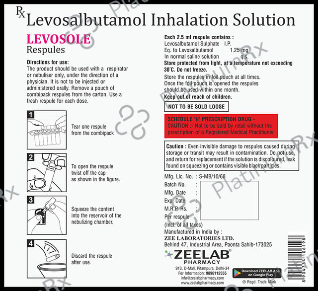 Levosole 1.25mg Respules 1X2.5ml