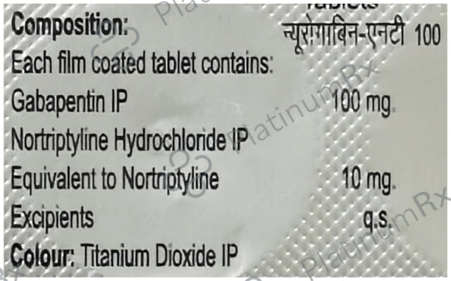 NUROGABIN NT 100mg/10mg Tablet