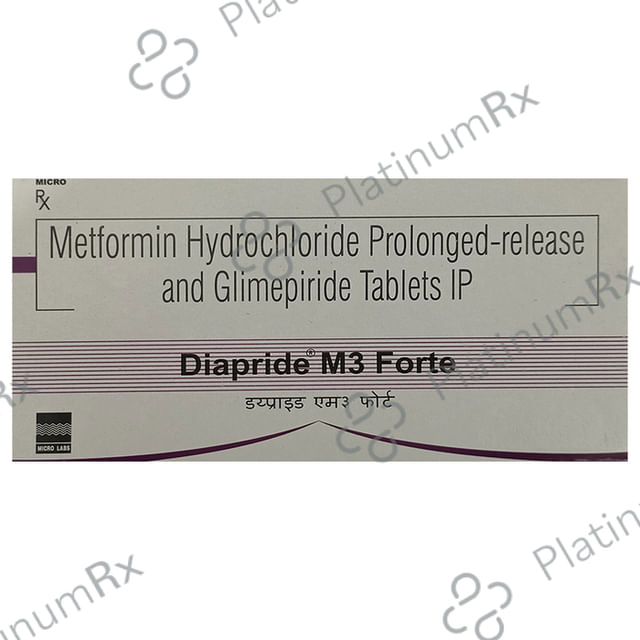 Diapride M3 Forte 3/1000mg Tablet PR 15s