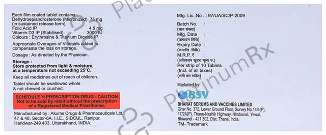 Evaserve 75/4500mcg/3000IU Tablet 10s