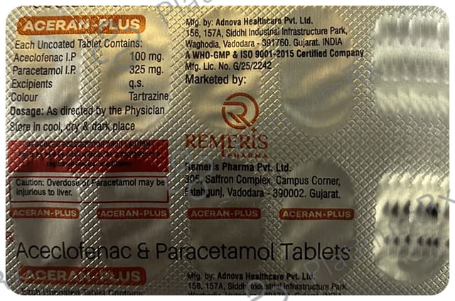 Aceran Plus 100/325mg Tablet 10s