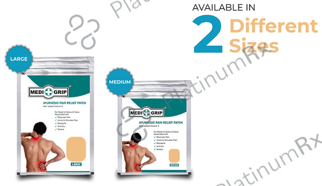 Medigrip Ayurvedic Pain Relief Patch Medium Brown 20 patches