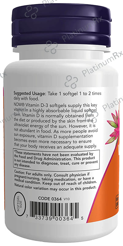 Now Vitamin D3 400IU Softgel