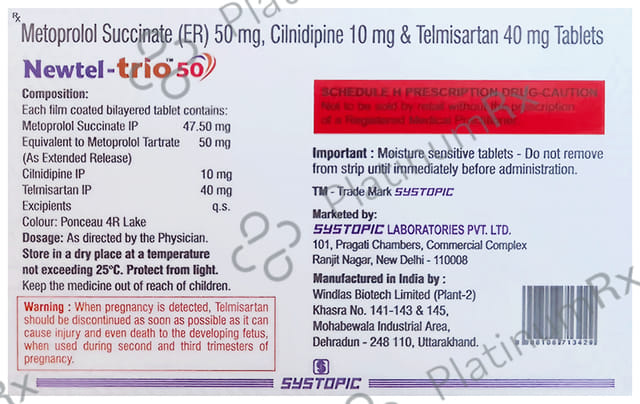 Newtel Trio 50/40/10mg Tablet 10s