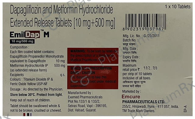 Emildap M 10/500mg Tablet ER 10s