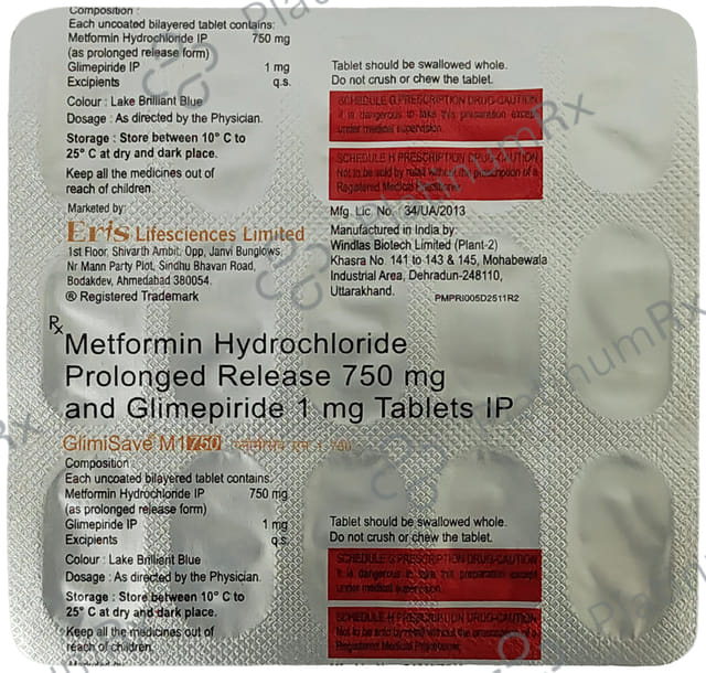 Glimisave M1/750 Tablet PR 15s