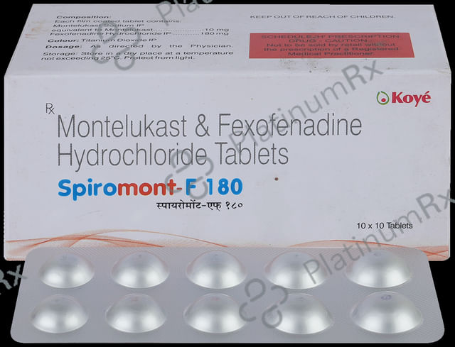 Spiromont F 180/10mg Tablet 10s