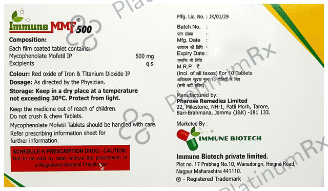 Immune MMF 500 Tablet