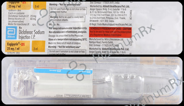 Esgipyrin DS 75mg Injection 5X3ml