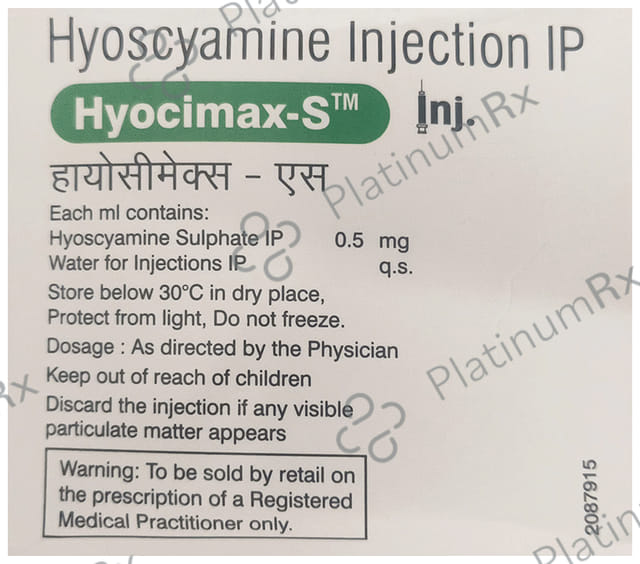 Hyocimax S 0.5mg Injection 10X1ml